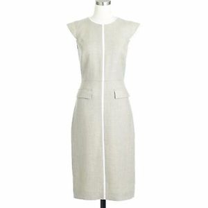 J. Crew Patch Pocket Sheath Dress in Tipped Linen
